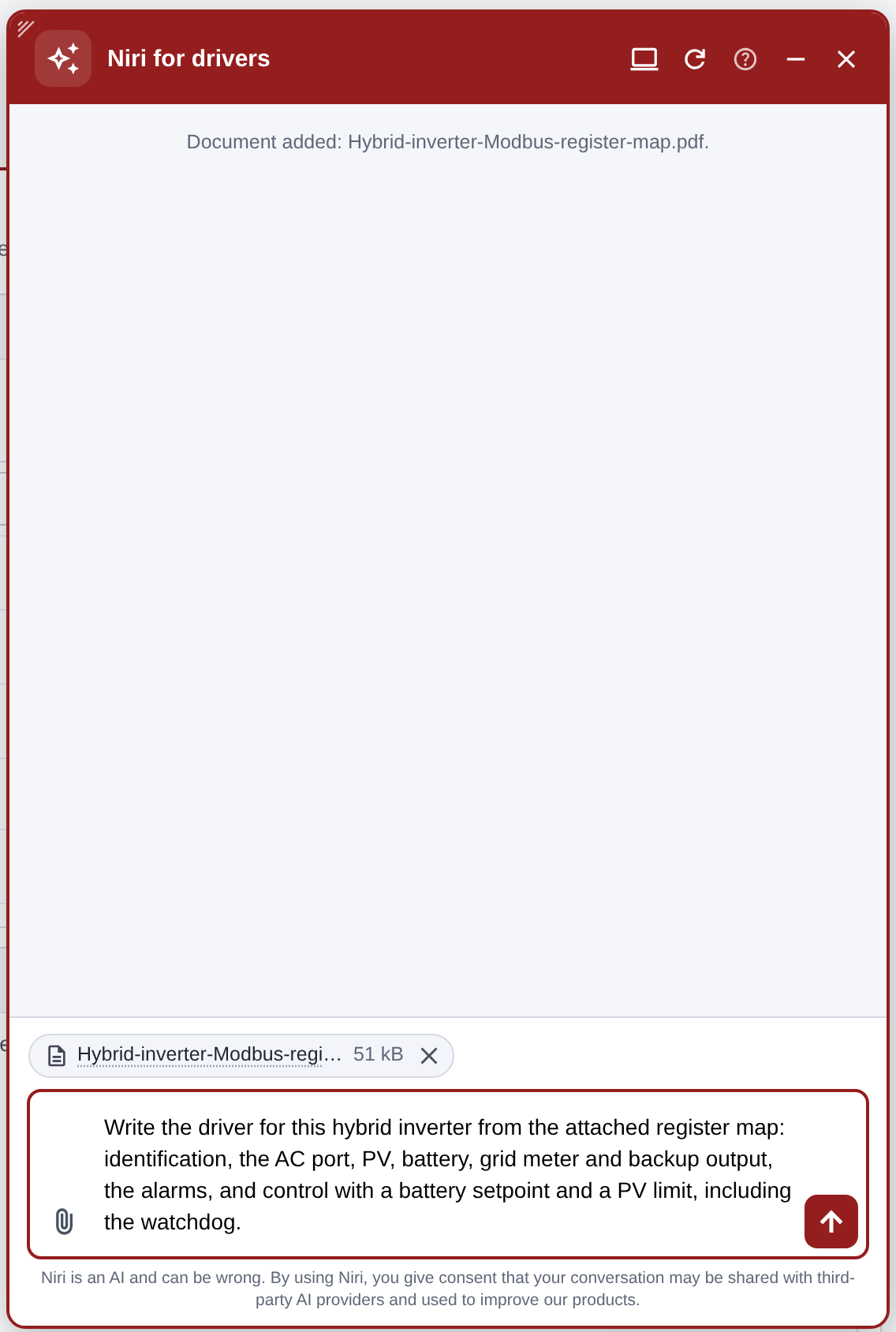 Ask Niri with the register map attached and the request to write the driver