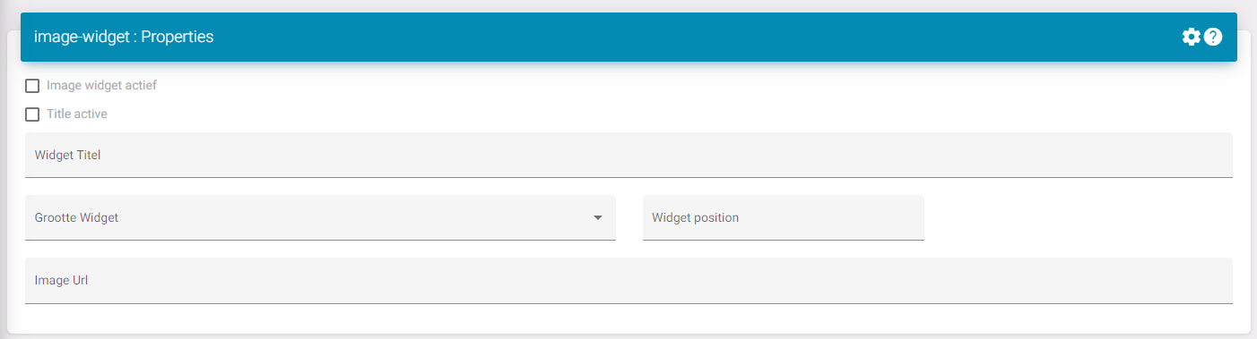 Image Widget settings