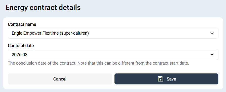 Ejemplo de configuración de contrato de energía flex