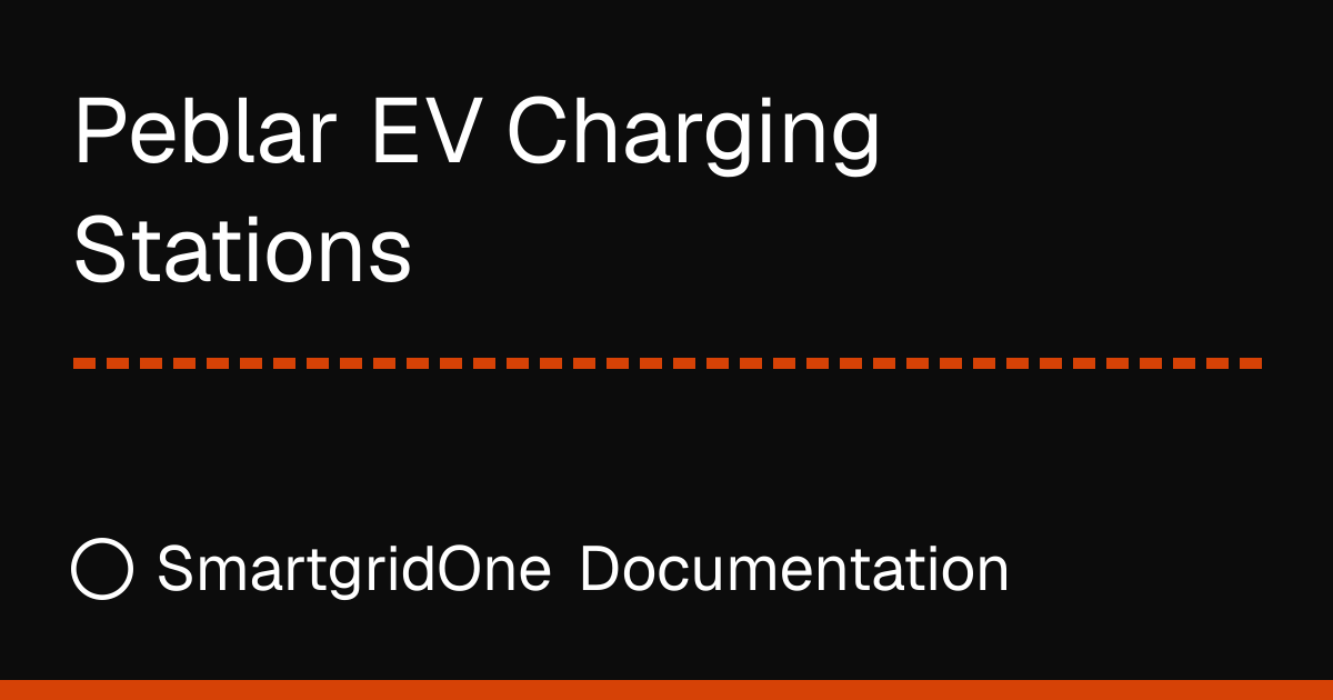 Peblar EV Charging Stations | SmartgridOne Documentation