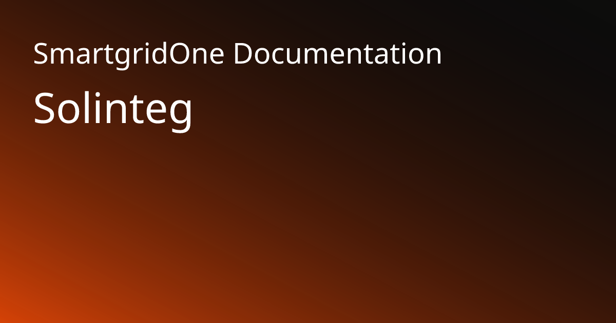 Solinteg | SmartgridOne Documentation
