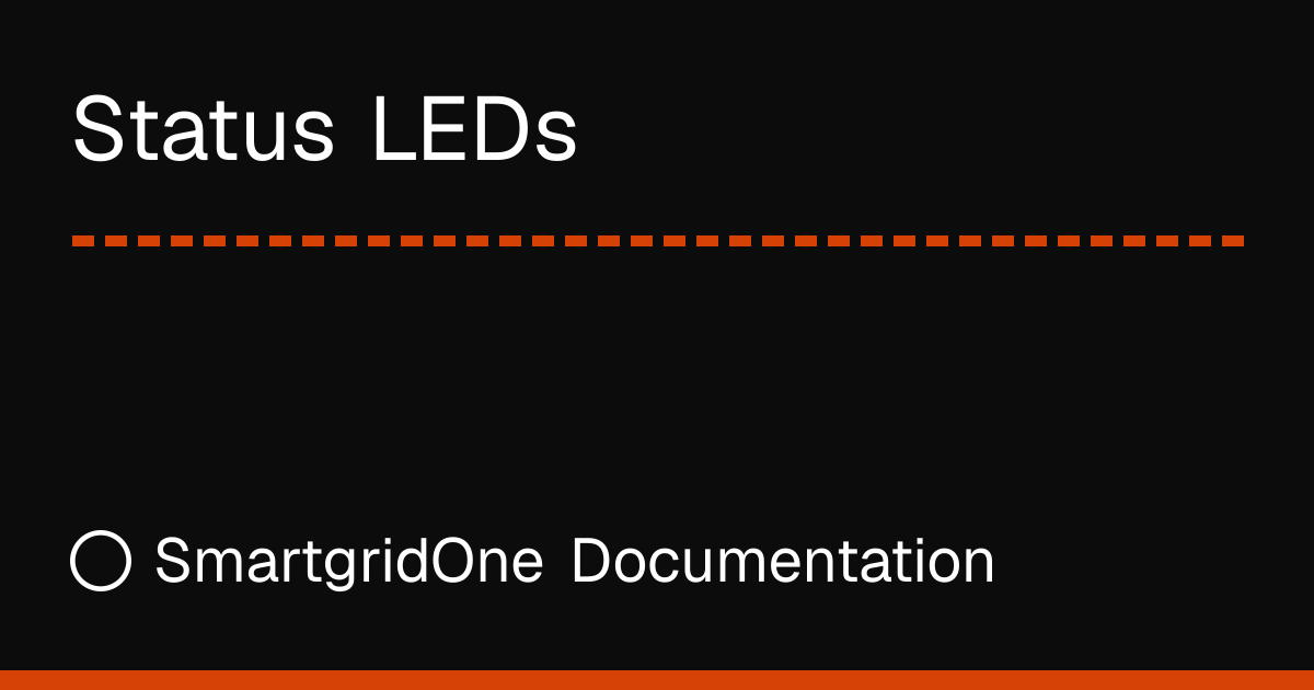 Status LEDs | SmartgridOne Documentation
